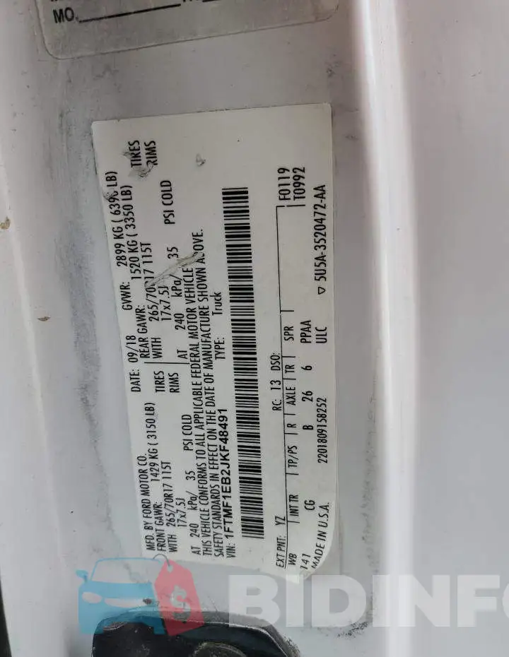 1FTMF1EB2JKF48491 Photo# 12