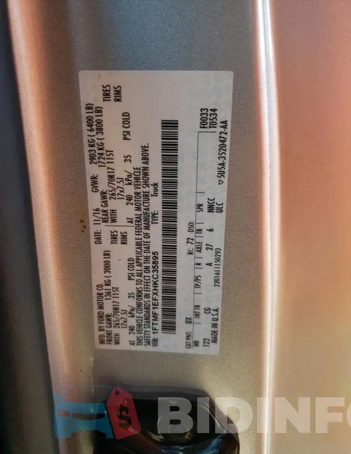 1FTMF1EFXHKC35895 Photo# 13