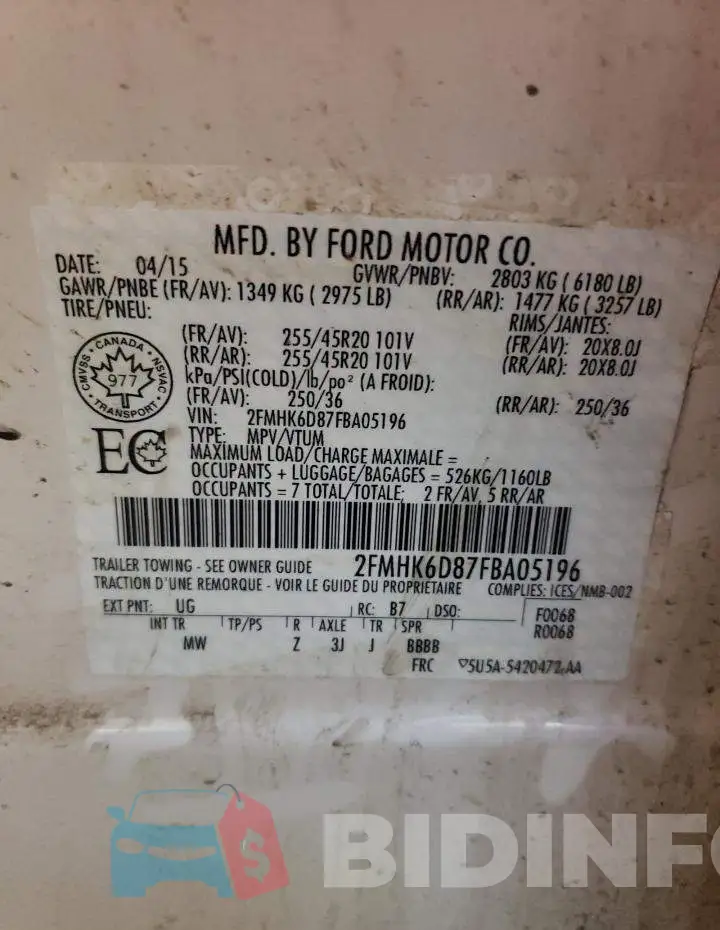 2FMHK6D87FBA05196 Photo# 14