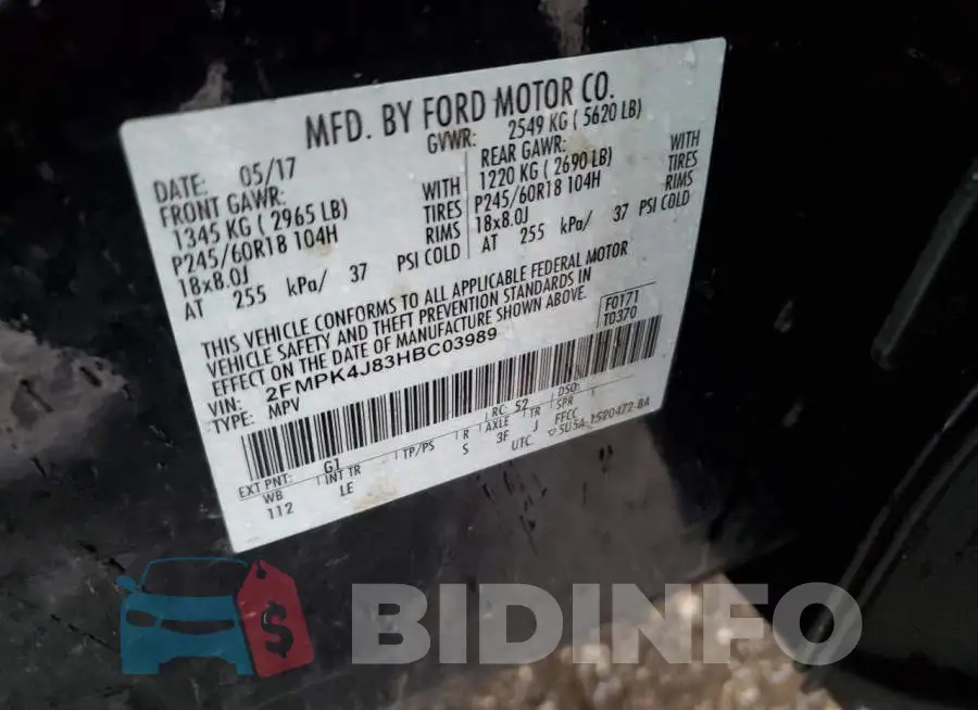 2FMPK4J83HBC03989 Photo# 12