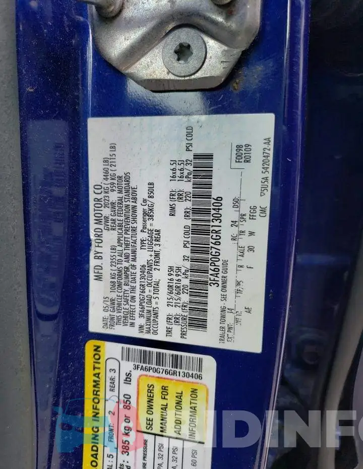 3FA6P0G76GR130406 Photo# 12