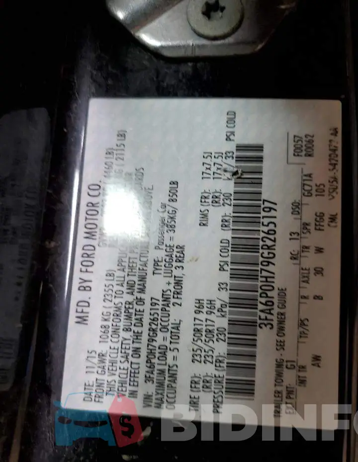 3FA6P0H79GR265197 Photo# 12