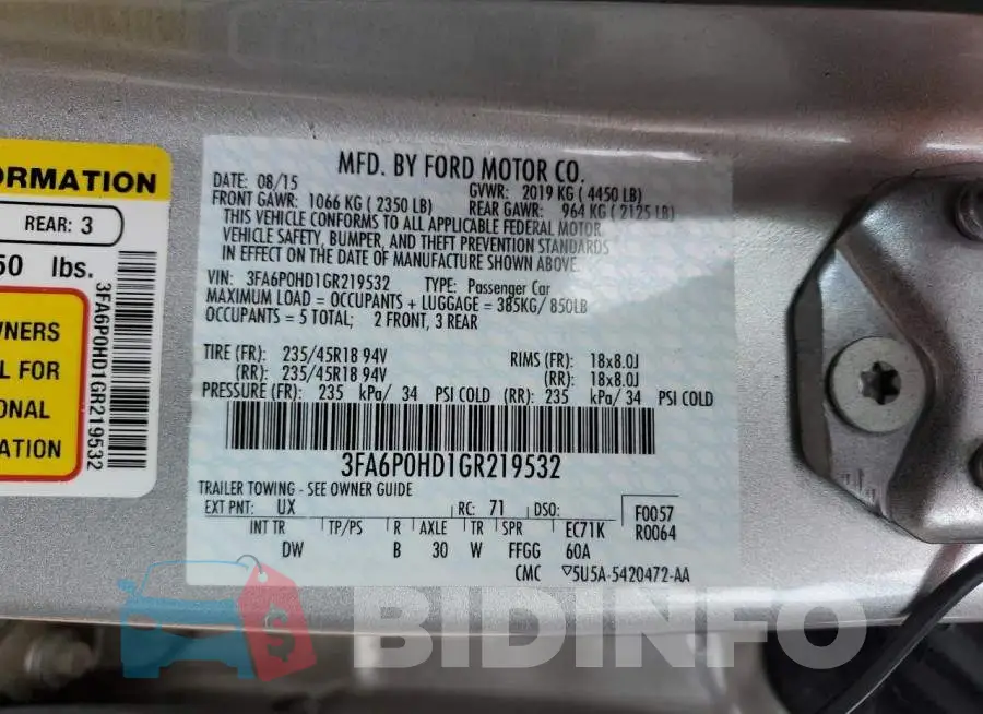 3FA6P0HD1GR219532 Photo# 13
