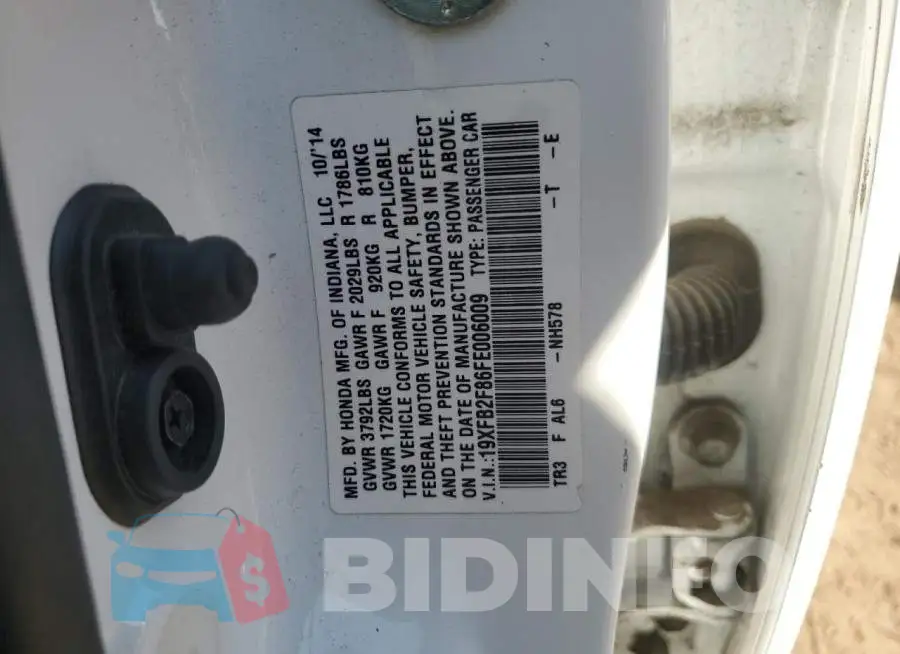 19XFB2F86FE006009 Photo# 12
