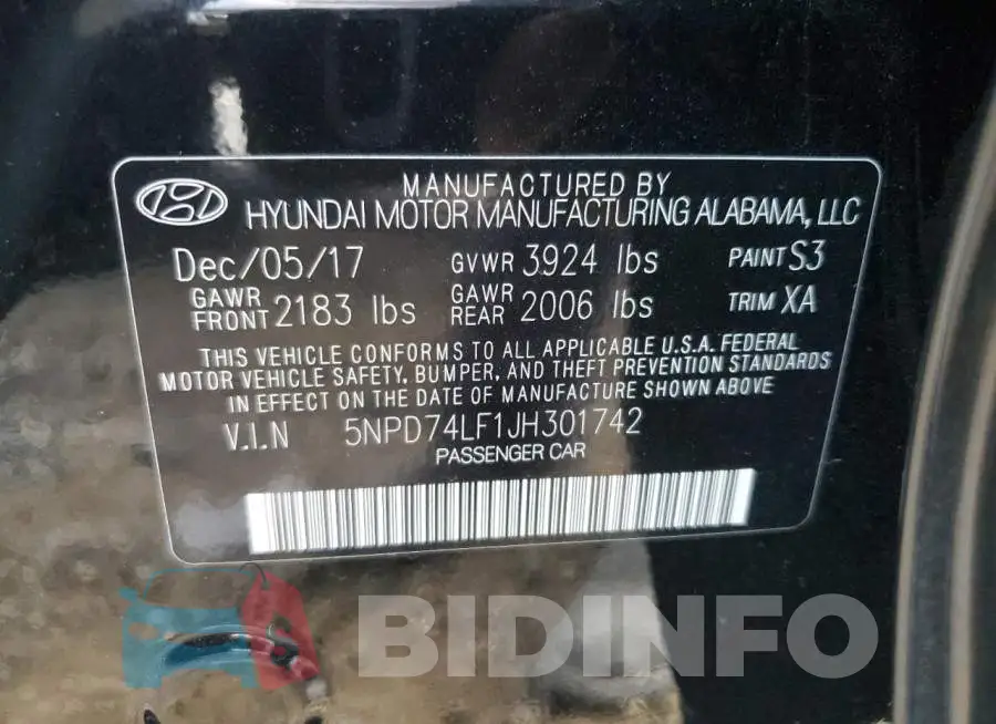 5NPD74LF1JH301742 Photo# 12