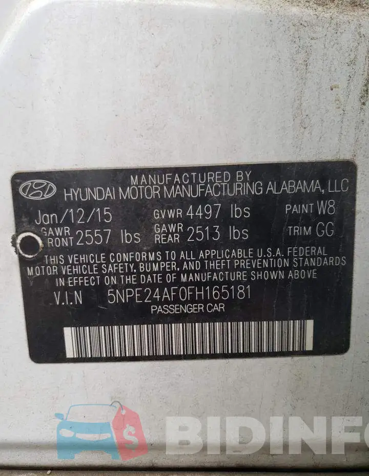 5NPE24AF0FH165181 Photo# 13