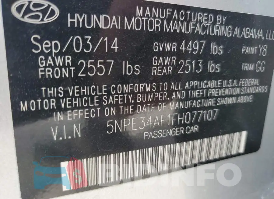 5NPE34AF1FH077107 Photo# 12