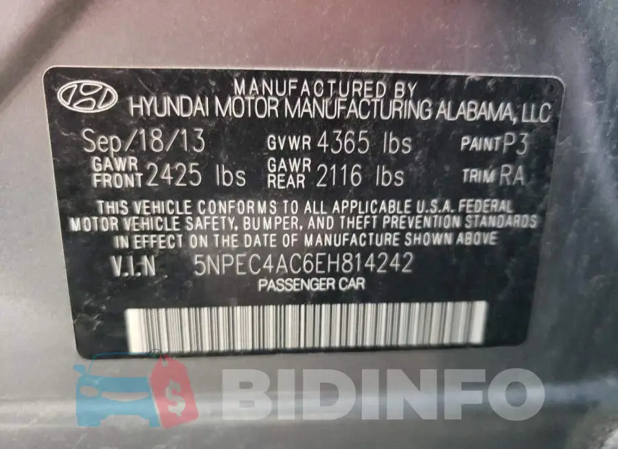 5NPEC4AC6EH814242 Photo# 12