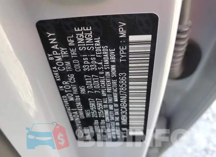 KM8K3CAB4NU785863 Photo# 13