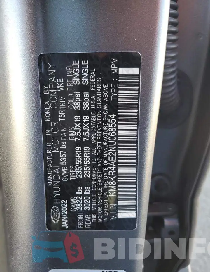 KM8KR4AE2NU068554 Photo# 13