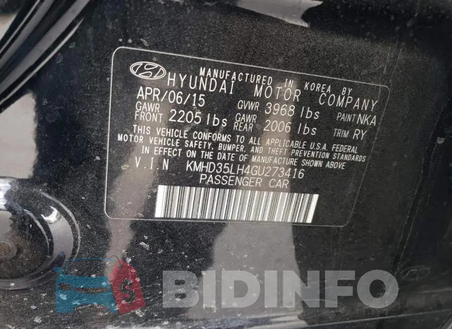 KMHD35LH4GU273416 Photo# 12