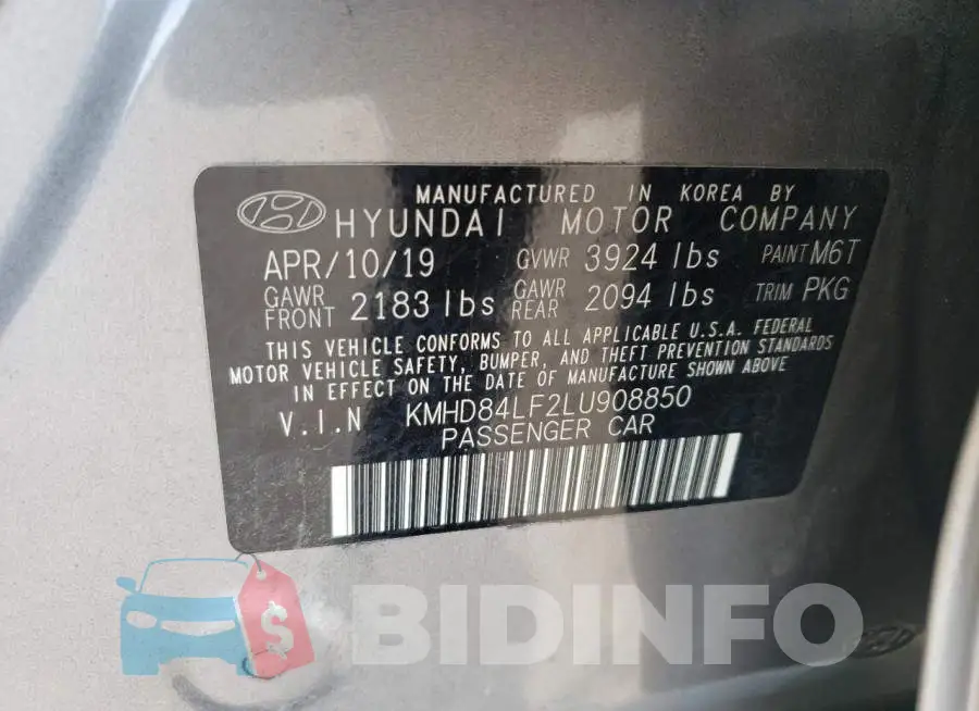 KMHD84LF2LU908850 Photo# 12