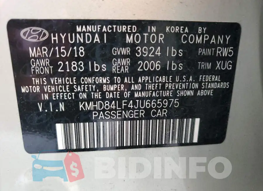KMHD84LF4JU665975 Photo# 12