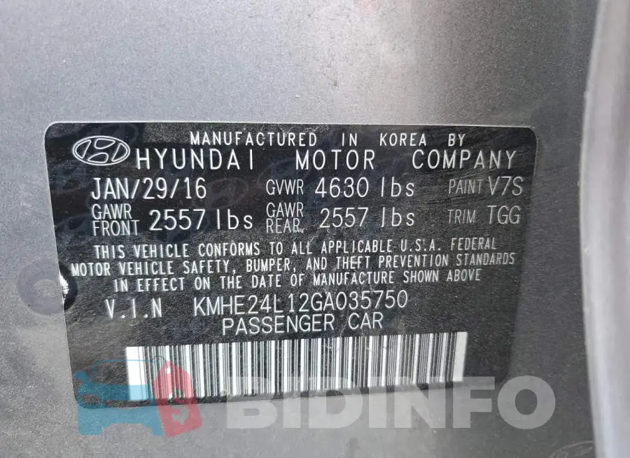 KMHE24L12GA035750 Photo# 12