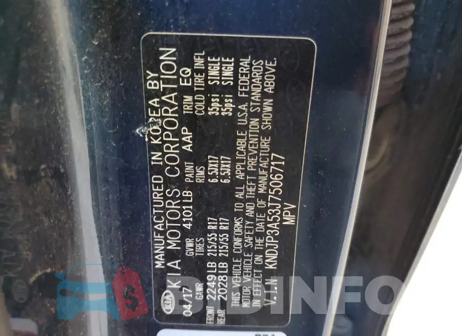 KNDJP3A53J7506717 Photo# 12