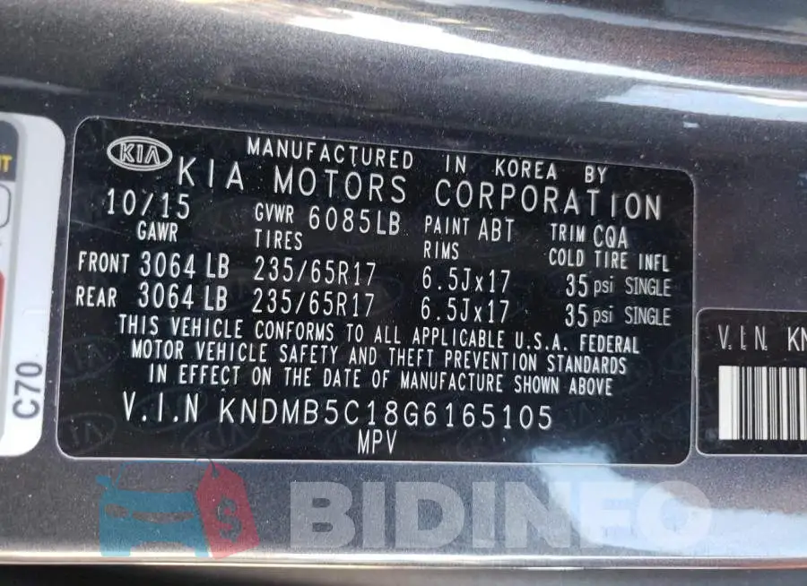 KNDMB5C18G6165105 Photo# 14