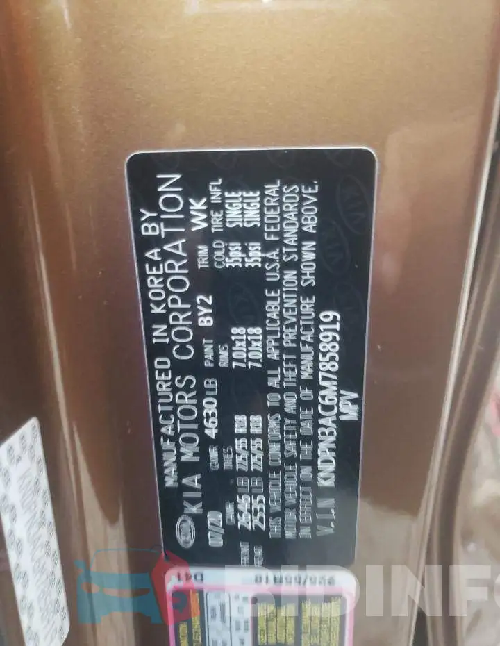 KNDPN3AC6M7858919 Photo# 14