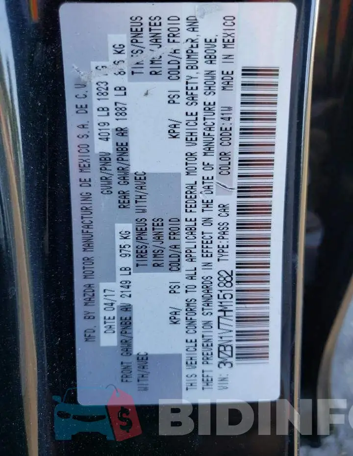 3MZBN1V77HM151882 Photo# 12