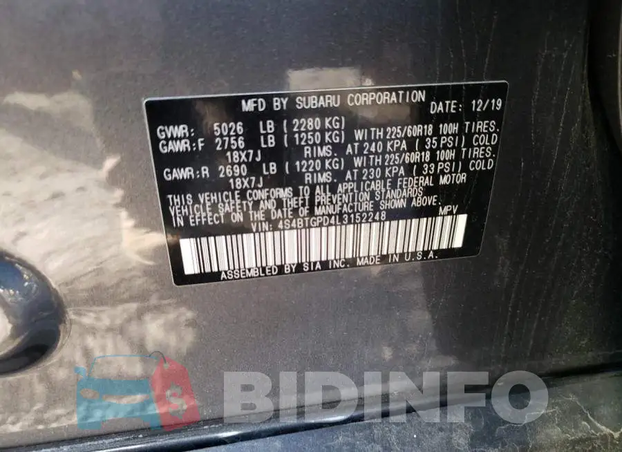 4S4BTGPD4L3152248 Photo# 13