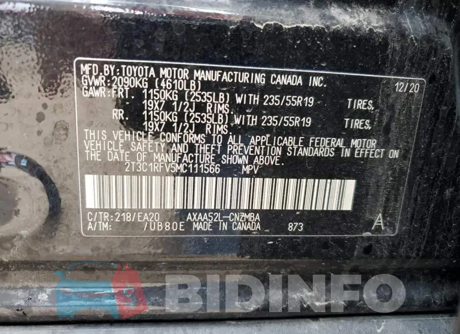 2T3C1RFV5MC111566 Photo# 13