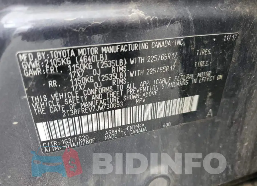 2T3RFREV7JW730693 Photo# 13