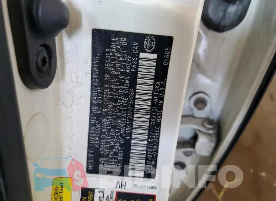 4T1BK1EBXFU150066 Photo# 13