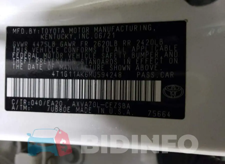 4T1G11AK6MU594248 Photo# 12