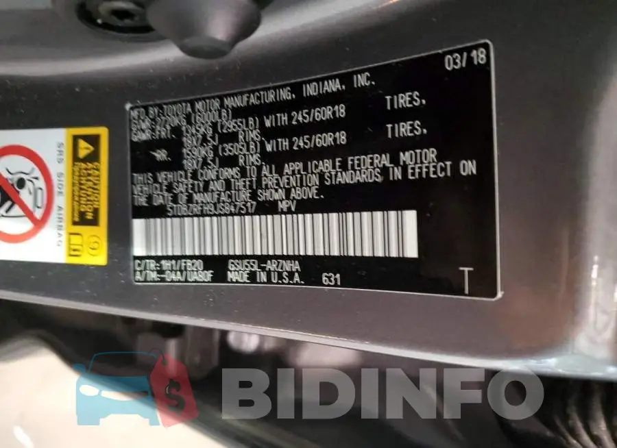 5TDBZRFH9JS847517 Photo# 13