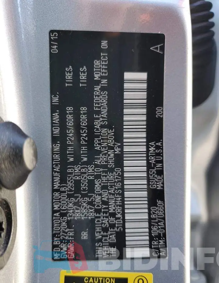 5TDJKRFH4FS161750 Photo# 12