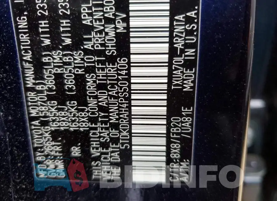 5TDKDRAH4PS501406 Photo# 12