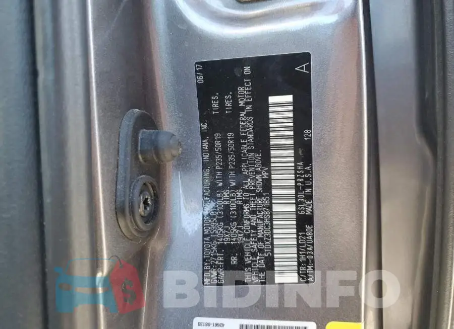 5TDXZ3DC3HS871851 Photo# 13