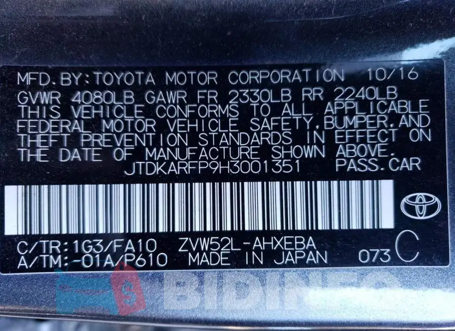 JTDKARFP9H3001351 Photo# 12