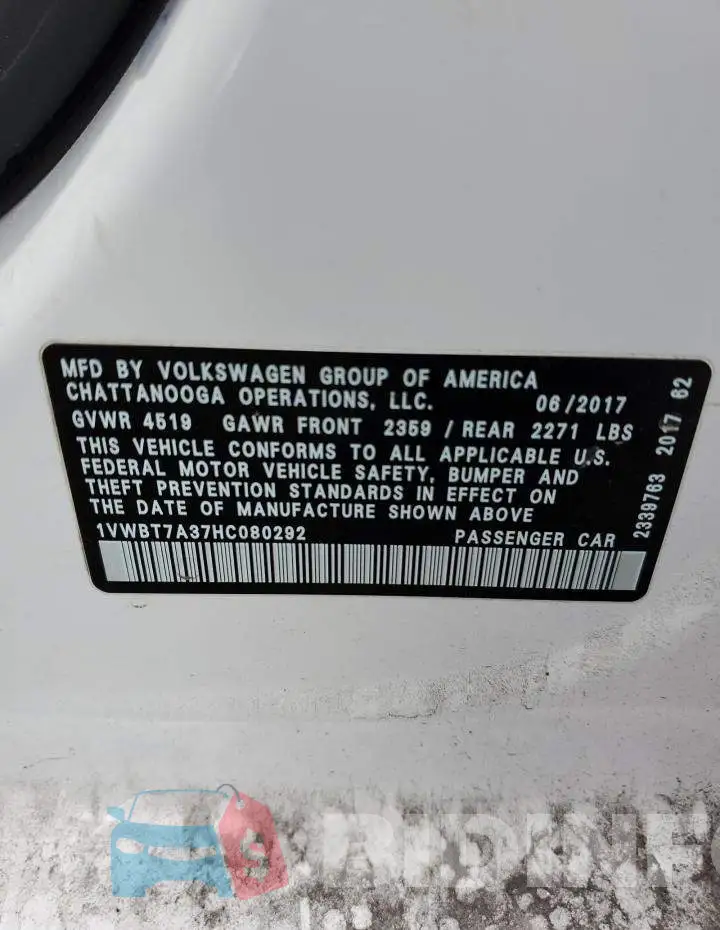 1VWBT7A37HC080292 Photo# 12