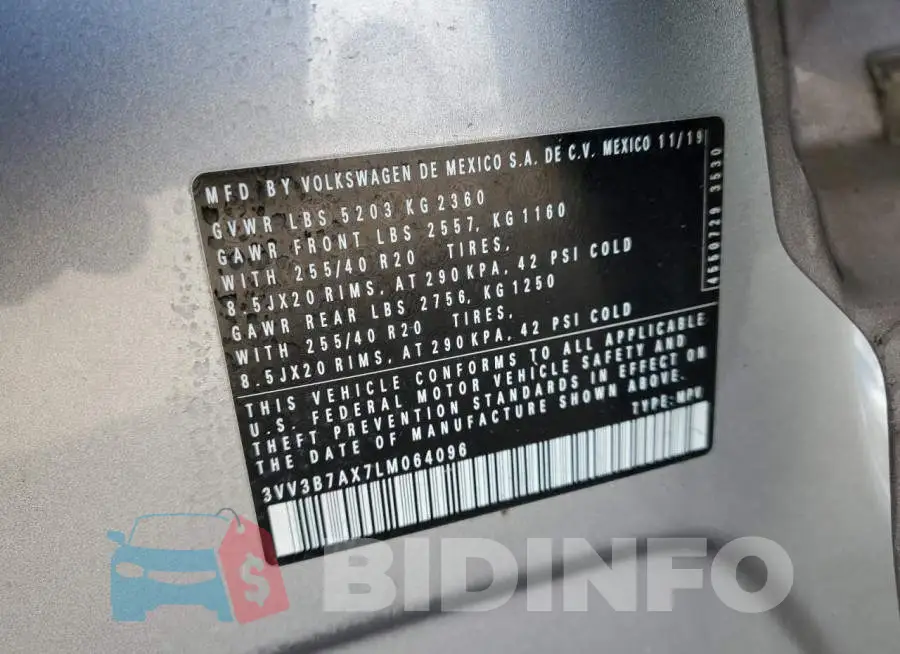 3VV3B7AX7LM064096 Photo# 12