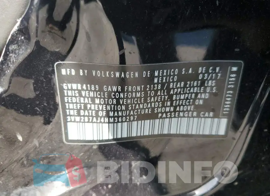 3VW2B7AJ4HM360297 Photo# 12
