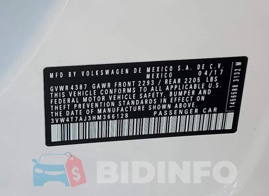 3VW4T7AJ3HM366128 Photo# 12