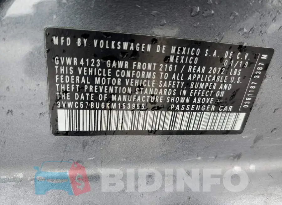 3VWC57BU6KM153955 Photo# 12