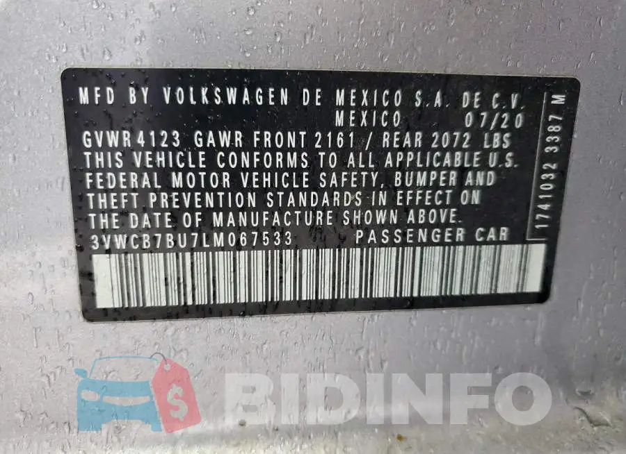 3VWCB7BU7LM067533 Photo# 12