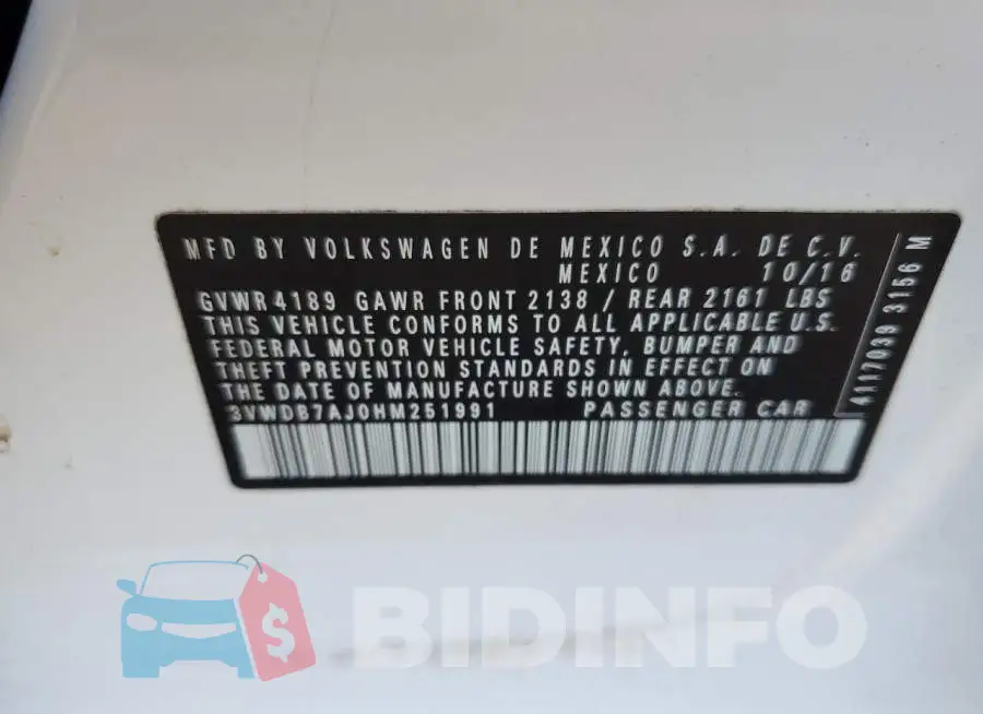 3VWDB7AJ0HM251991 Photo# 12