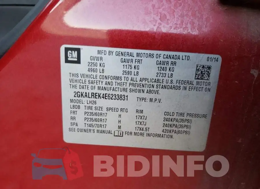 2GKALREK4E6233831 Photo# 14