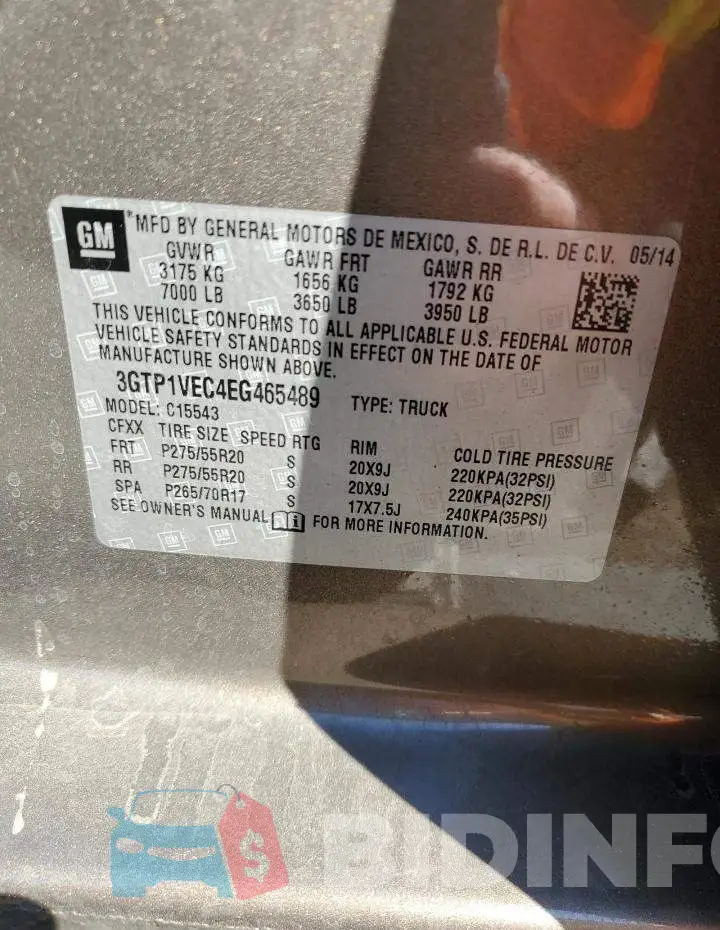 3GTP1VEC4EG465489 Photo# 12