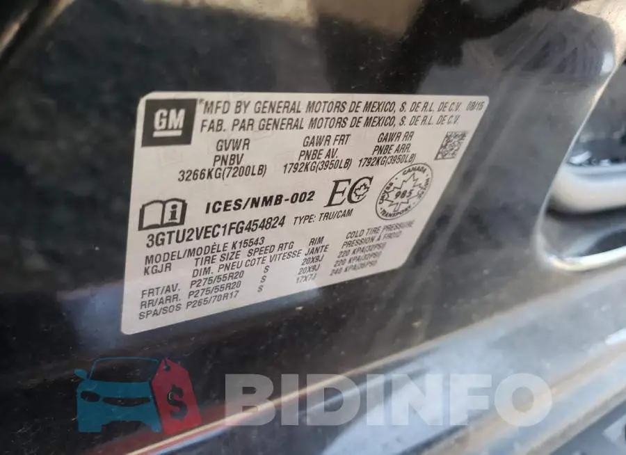 3GTU2VEC1FG454824 Photo# 12