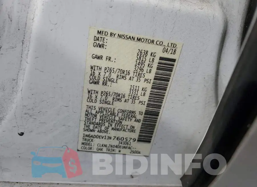 1N6AD0EV1JN760579 Photo# 12