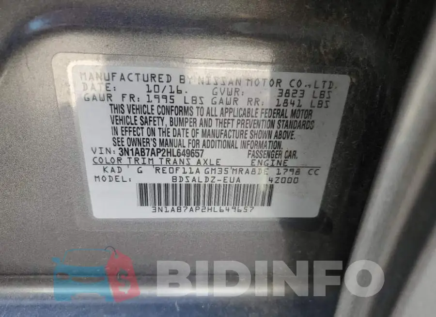 3N1AB7AP2HL649657 Photo# 12