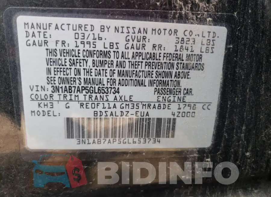 3N1AB7AP5GL653734 Photo# 13