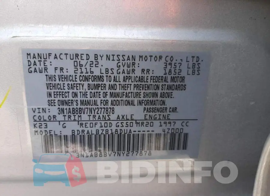 3N1AB8BV7NY277878 Photo# 13