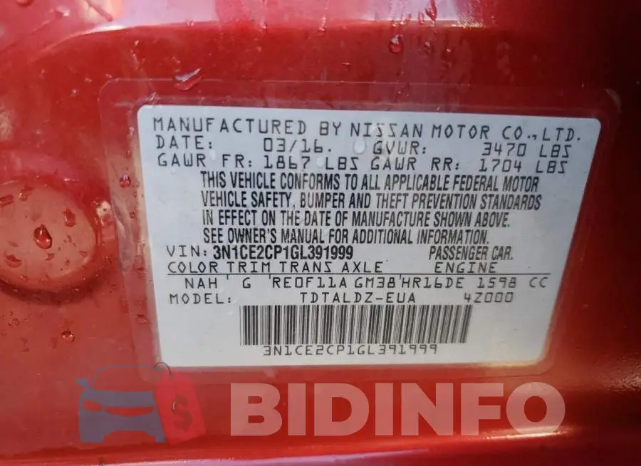 3N1CE2CP1GL391999 Photo# 12