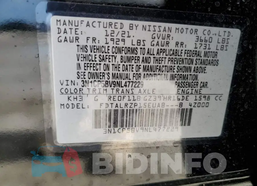 3N1CP5BV9NL477229 Photo# 13