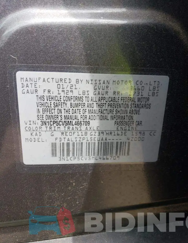 3N1CP5CV5ML466709 Photo# 13