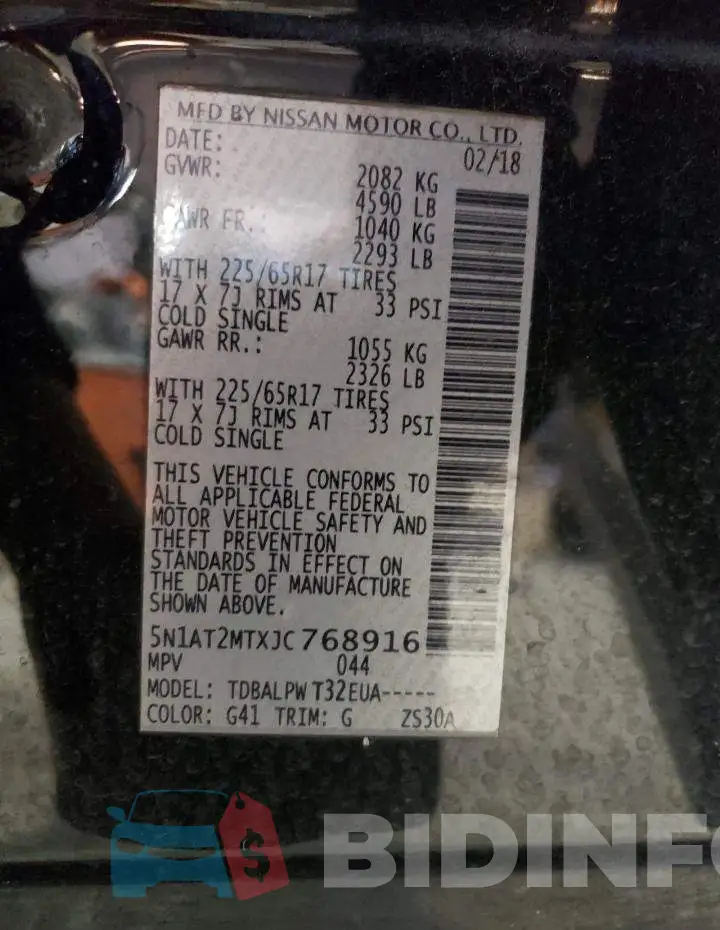 5N1AT2MTXJC768916 Photo# 13
